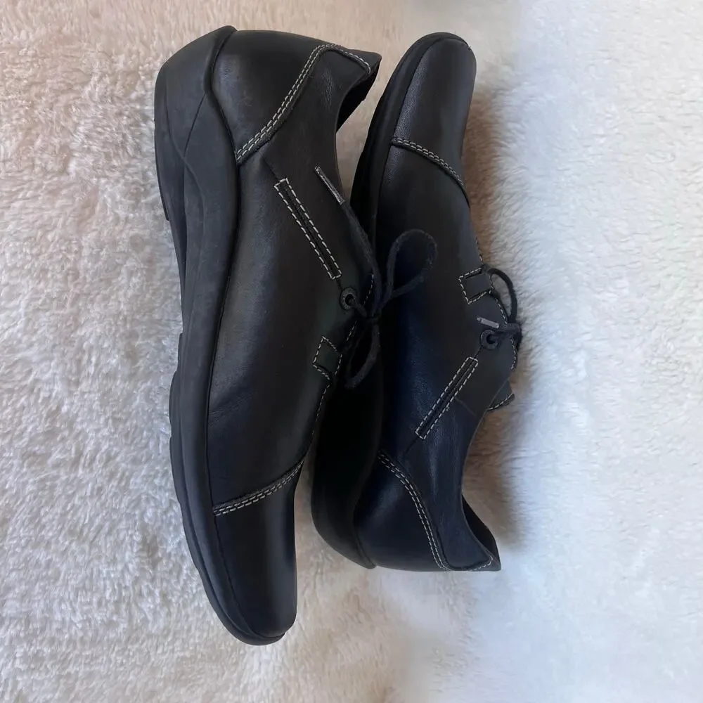 Wolky‎ Black Leather Lace Up Shoes Men’s Size 9 EU 42 Comfort Oxford Casual